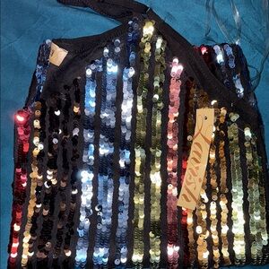 Vibrant Sequin Striped Tank Top